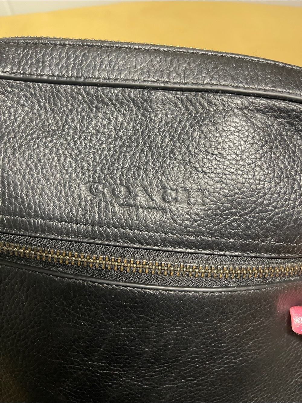 Coach Men’s Houston Black Pebbled Leather Flight Crossbody Bag - Picture 9 of 16